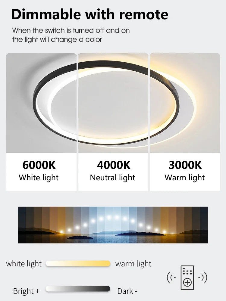 LED Ceiling Lamp Set - Modern Minimalist Nordic Bedroom Living Room Lighting