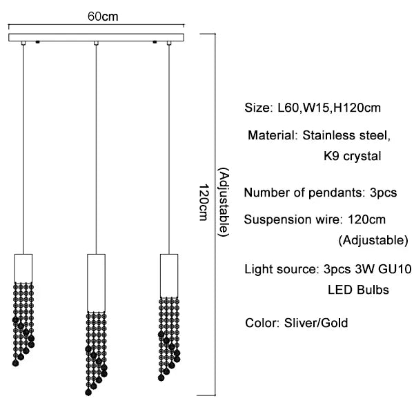 Crystal Staircase Chandelier: Modern LED Lighting for Living Room, Hall, or Loft