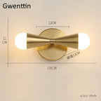 Nordic Gold Copper Wall Sconce for Modern Home Decor - Industrial Luminaire