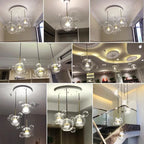 Bubble Glass LED Chandelier for Kids Room Kitchen Office Restaurant