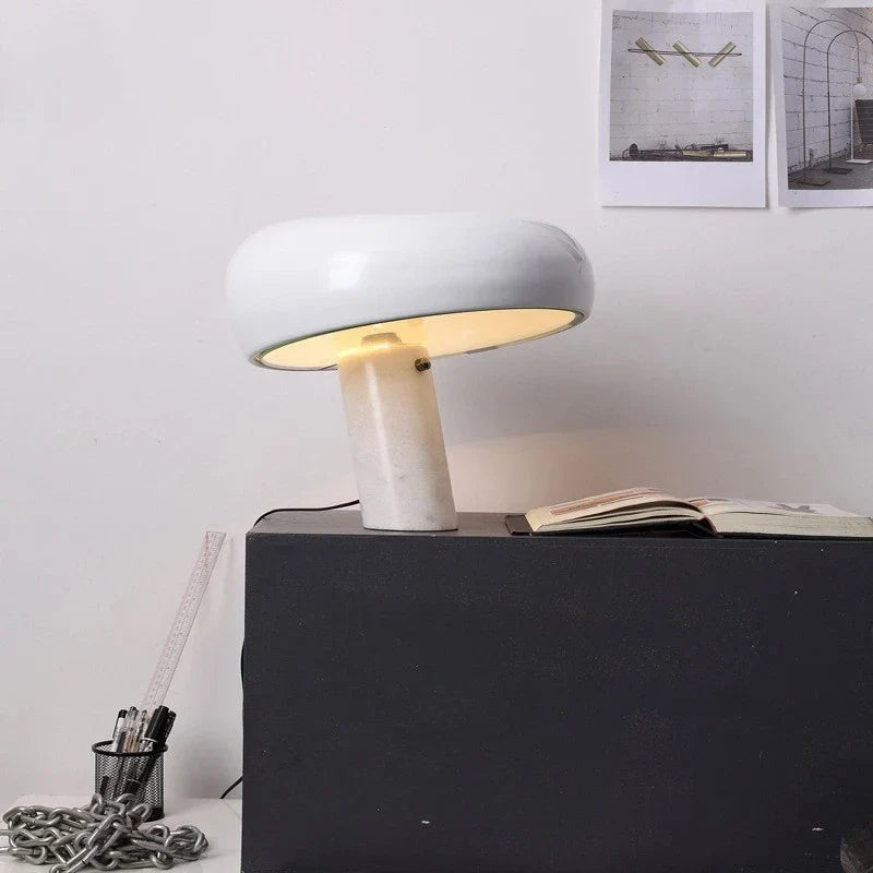 Mushroom LED Table Lamp - Orange Night Light for Kid's Bedroom and Study Desk