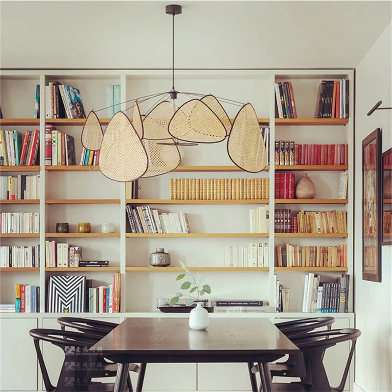 Nordic Bamboo Leaf Chandelier for Living Room and Kitchen