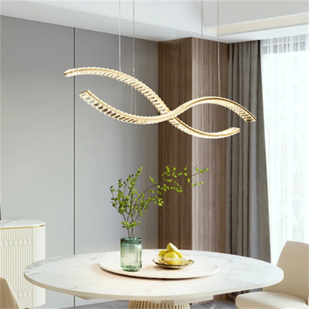 LED Crystal Chandelier: Luxury Modern Dining Room & Kitchen Island Lighting