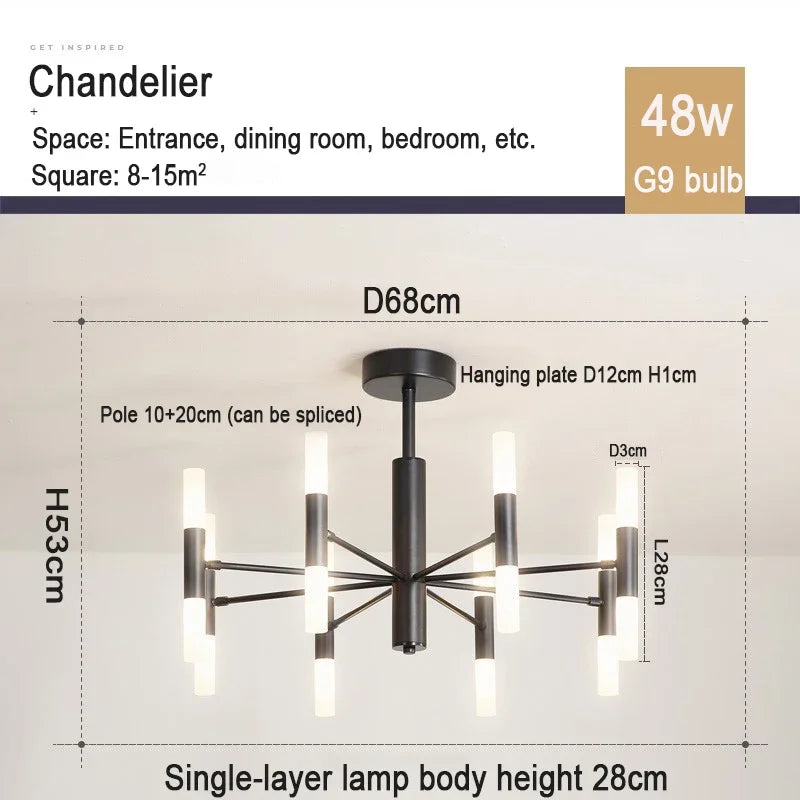 Nordic Chandeliers: Modern Living & Dining Room Pendant Lighting Fixtures