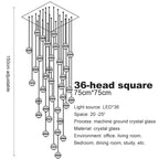 Staircase Crystal Glass Ball Pendant Lights for Restaurant Bar Decor