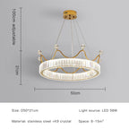 Crown Petal LED Crystal Chandelier - Luxury Nordic Design for Girls' Bedroom