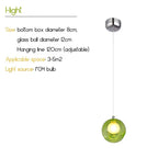 Colorful Glass Ball Bubble Chandelier LED Pendant for Home Dining Room Decor