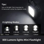 Mini LED Keychain Light: USB Rechargeable Portable Multifunctional Camping Flashlight