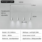 Long Tube LED Pendant Light for Bedside, Dining Room, Bar - Modern Minimalist Design