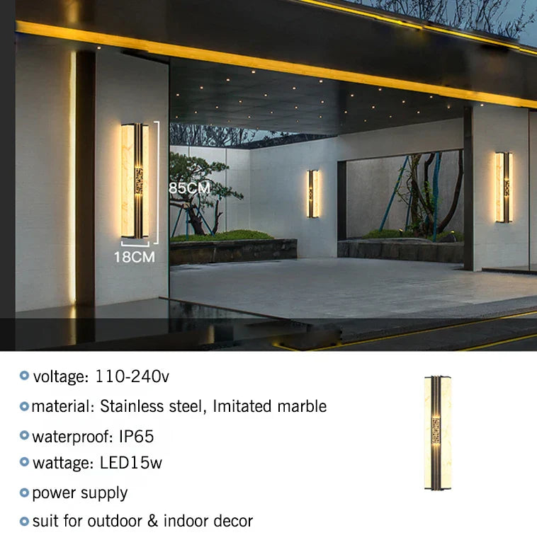 Marble Outdoor Wall Lights: Waterproof IP65 Sconces for Balcony, Courtyard, Street Lighting