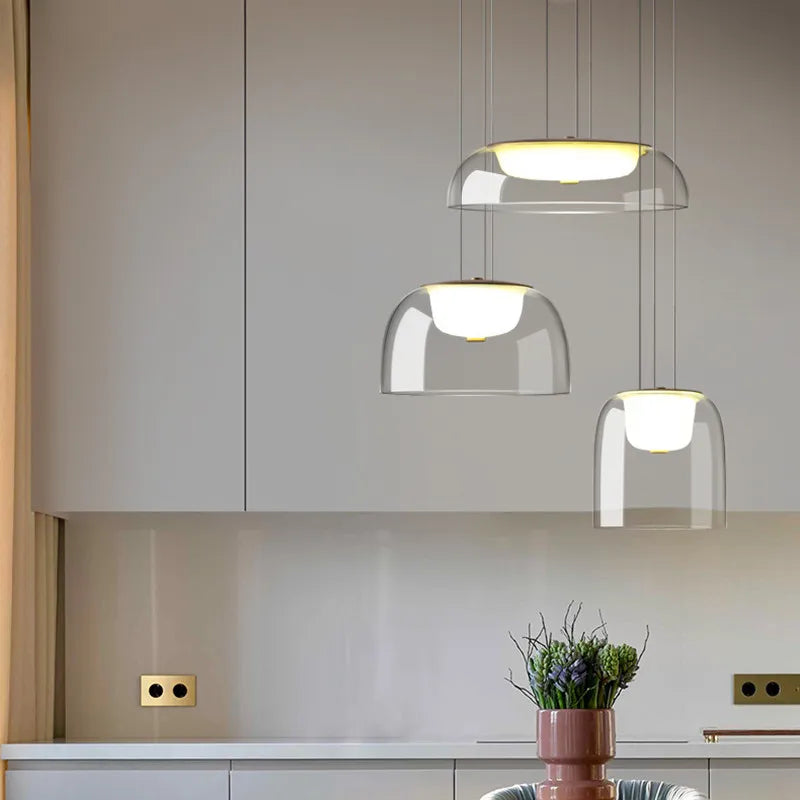 Glass Pendant Light: Modern Nordic Suspension Lighting for Bedroom, Living, Dining, Kitchen, Bar