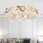 Glass Lustre Gold Iron Pendant Light for Modern Dining Room