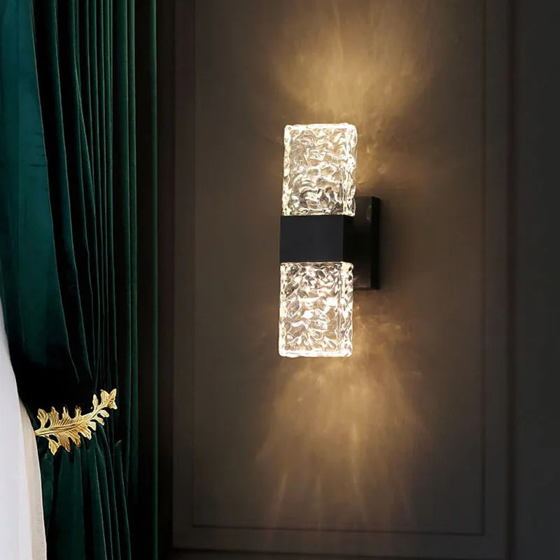 Modern Water Ripple Glass Wall Lamp for Luxury Home Decor