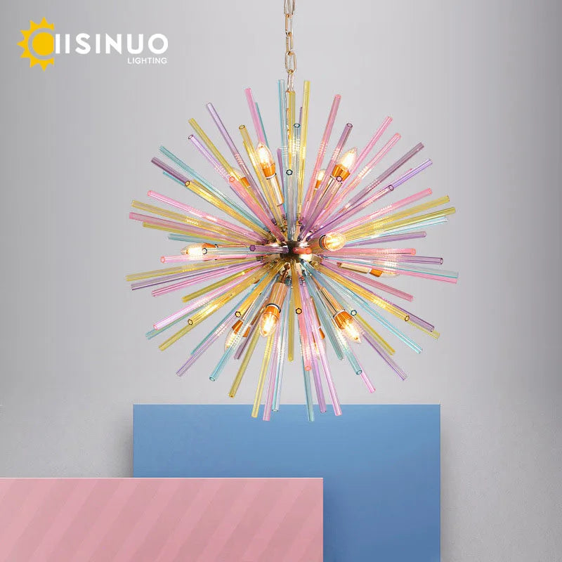 Dandelion Chandelier Glass Hanging Lighting for Kids Room, Bedroom, Dining Room