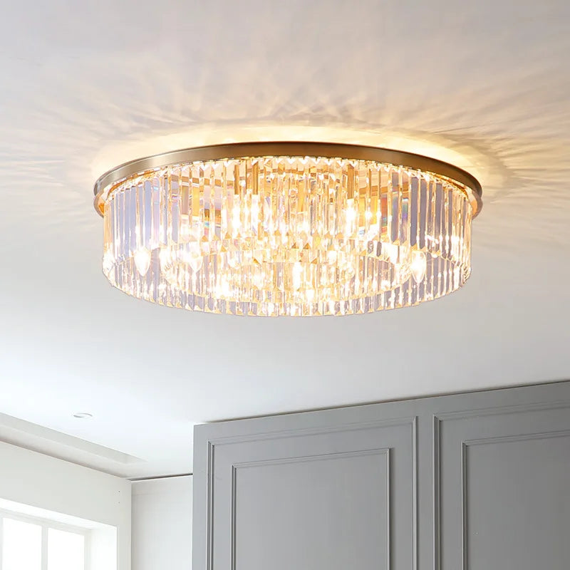 Modern Crystal Chandelier Ceiling Lamp Dual Purpose for Bedroom Living Room E14 LED