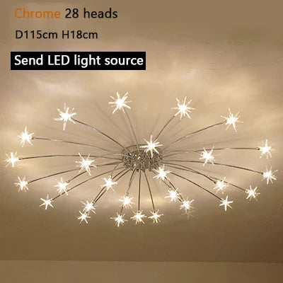 Nordic Sky Star Ceiling Lamps Modern Chandeliers Romantic Bedroom Children's Room Lighting