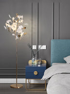 Nordic Ginkgo Leaf Living Room Floor Lamp - Modern Bedroom Night Light