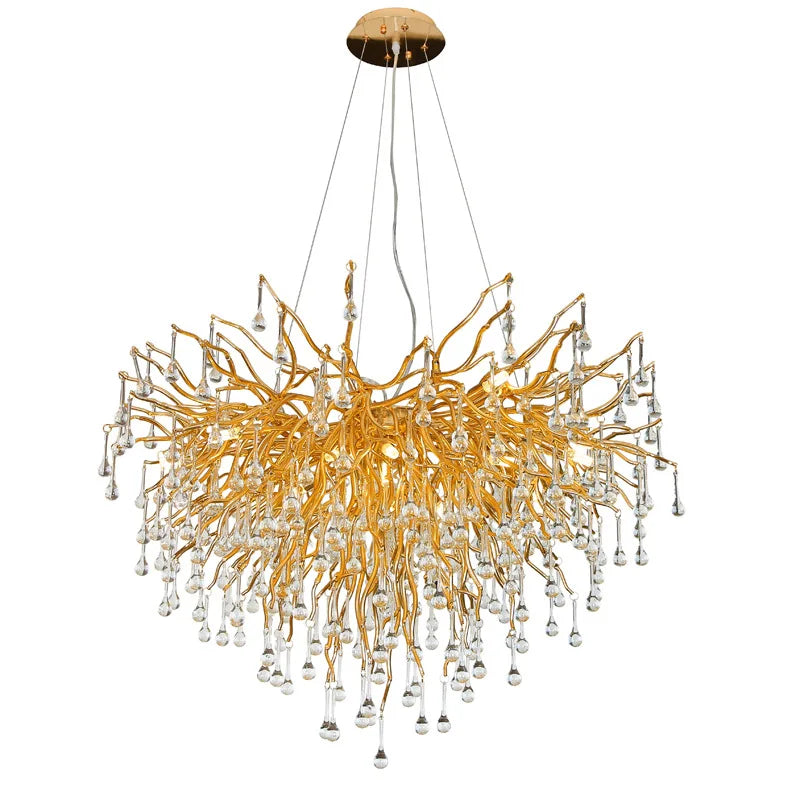 Crystal Tree Branch Chandelier: Luxury LED Pendant Light for Elegant Living Spaces