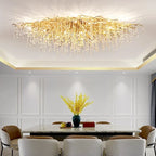 Luxury Crystal LED Chandelier: Modern Nordic Gold/Silver Ceiling Lamp for Home Decor