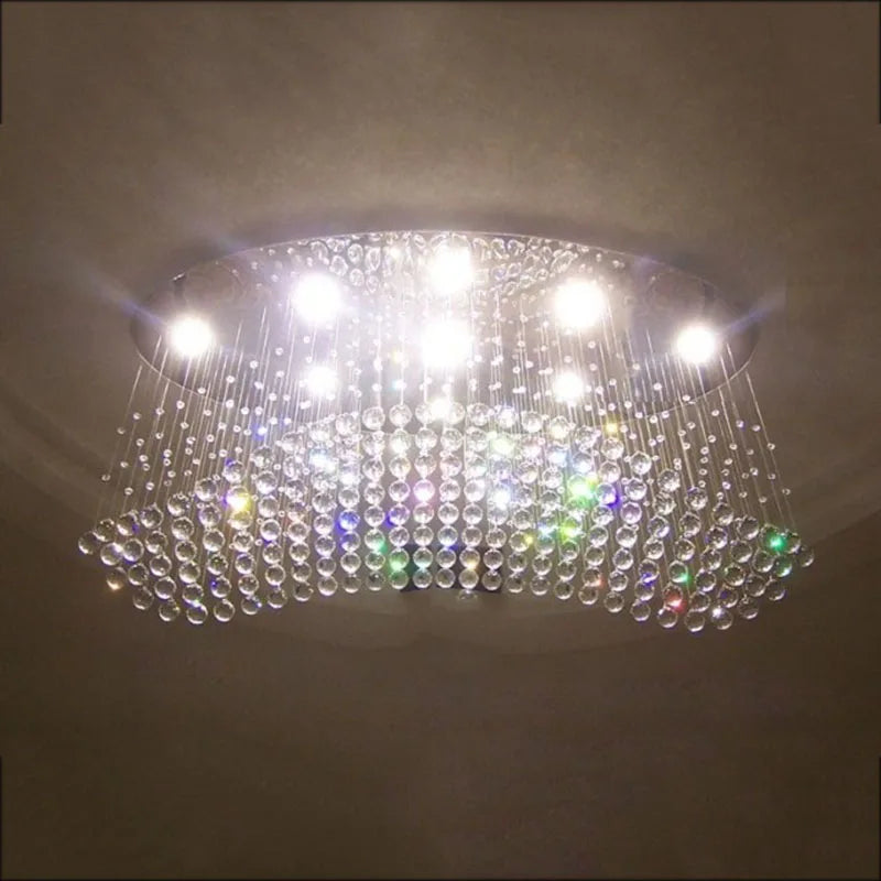 Crystal Flush Mount Chandelier: Modern Contemporary Lighting Fixtures