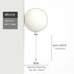 Colorful Balloon Memory LED Wall Lamp Pull Switch Bedroom Sconce E27 Bulbs