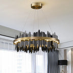 Luxury Modern Chandelier Circle Pendant Light for Living Room by Afralia™