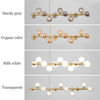 Glass Nordic Chandelier LED Ceiling Light for Modern Living Room and Dining Table