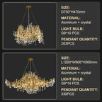 Luxury Luster Indoor Chandelier Lighting for Living Room, Hotel, and Restaurant