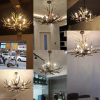 Antler Pendant Chandelier for Home Decor and Lighting, Industrial Style Deer Horn Fixture