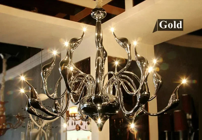 Swan Pendant Chandelier: Elegant European Style for Living Room, Bedroom, Restaurant
