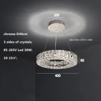 Luxury K9 Crystal Glass LED Chandelier for Living Room & Stairway Decor