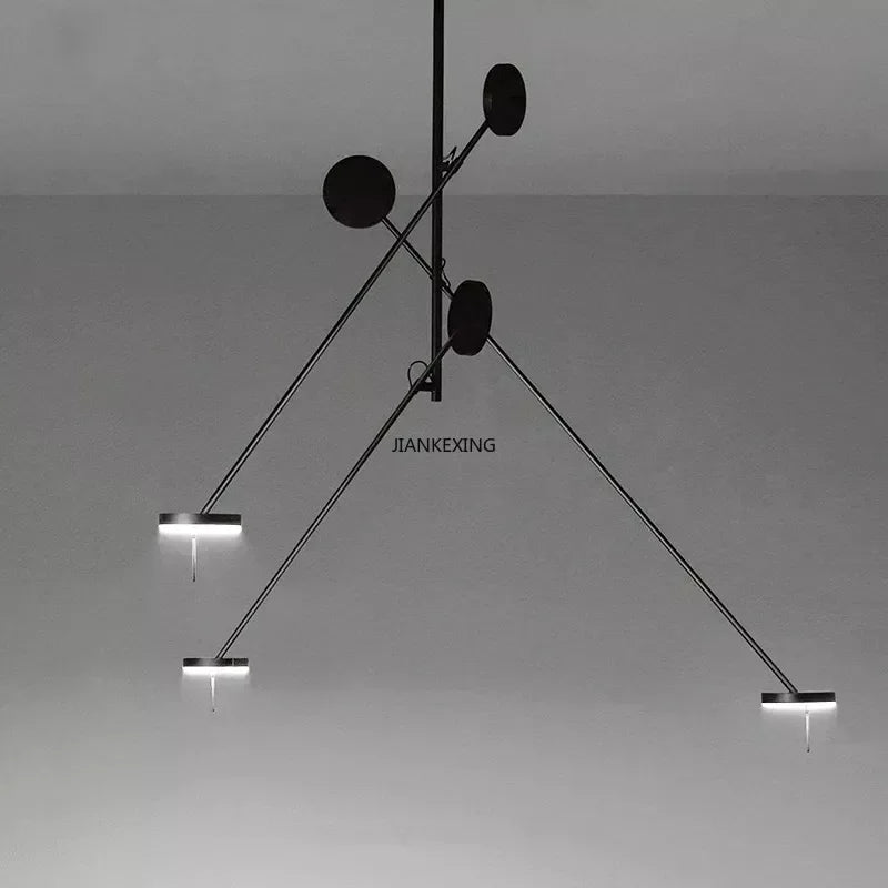 Modern Black LED Ceiling Chandelier for Restaurant Coffee Tables Room Desks