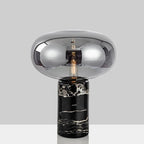 Marble Desk Lamp with Glass Ball Lampshade for Bedroom and Living Room