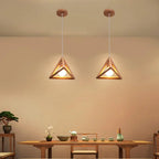 Wood Pendant Lights for Dining Room Kitchen LED Lighting