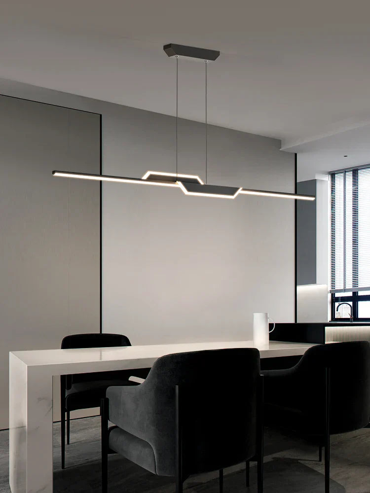 Modern Minimalist Luxury Chandelier Strip Lamp Set for Dining Room Island Table