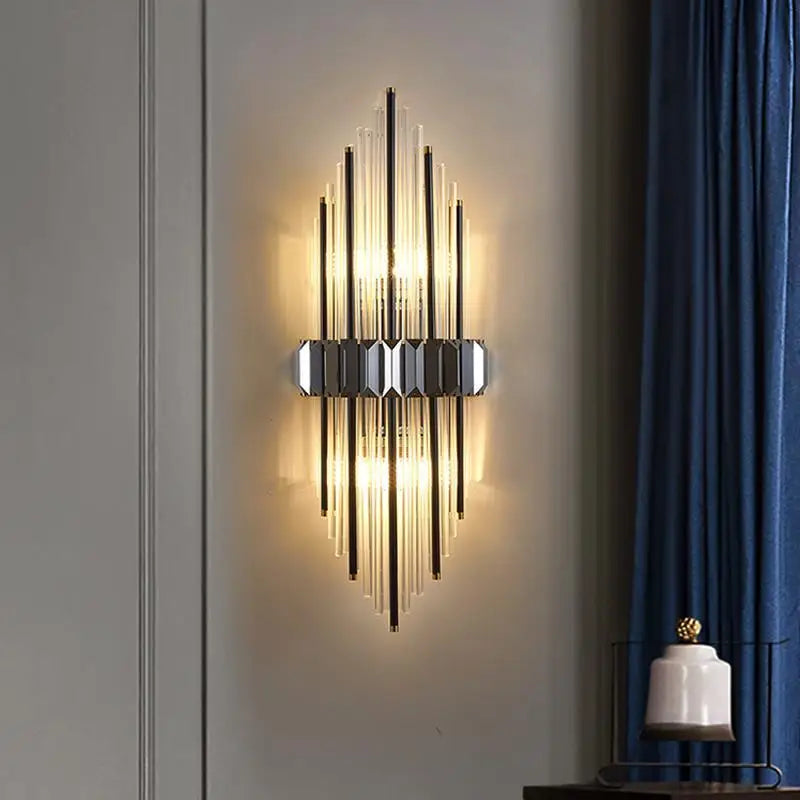 Crystal Strip LED Wall Lamp for Living Room, Bedroom, Study, Balcony Lighting