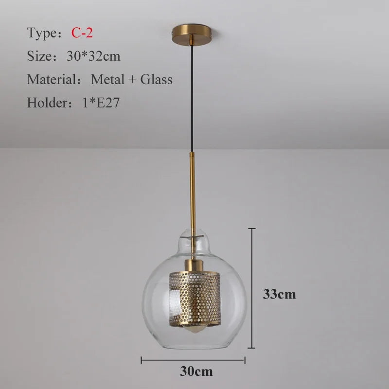 Mesh Pendant Light: Nordic Design Sliver Bronze Transparent Lampshade for Kitchen and Dining