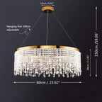Crystal Chandelier Pendant Light LED Fixture for Living Dining Room Glamorous Home Decor