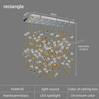 Stone LED Pendant Chandelier: Modern Luxury Crystal Lighting for Living Room