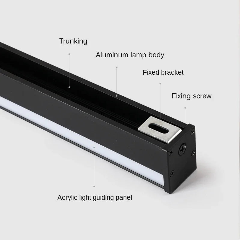 Black Gold LED Strip Wall Lights for Dining & Living Room Modern Minimalist Design