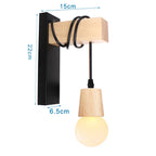 Loft American Iron Wood Wall Sconce Vintage Cage Guard Lampshade Fixture