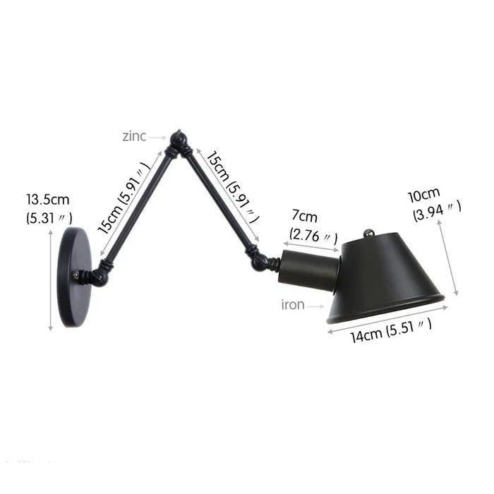 Rustic Warehouse Wire Wall Sconce Lamp: Industrial Retro Vintage Luminaire