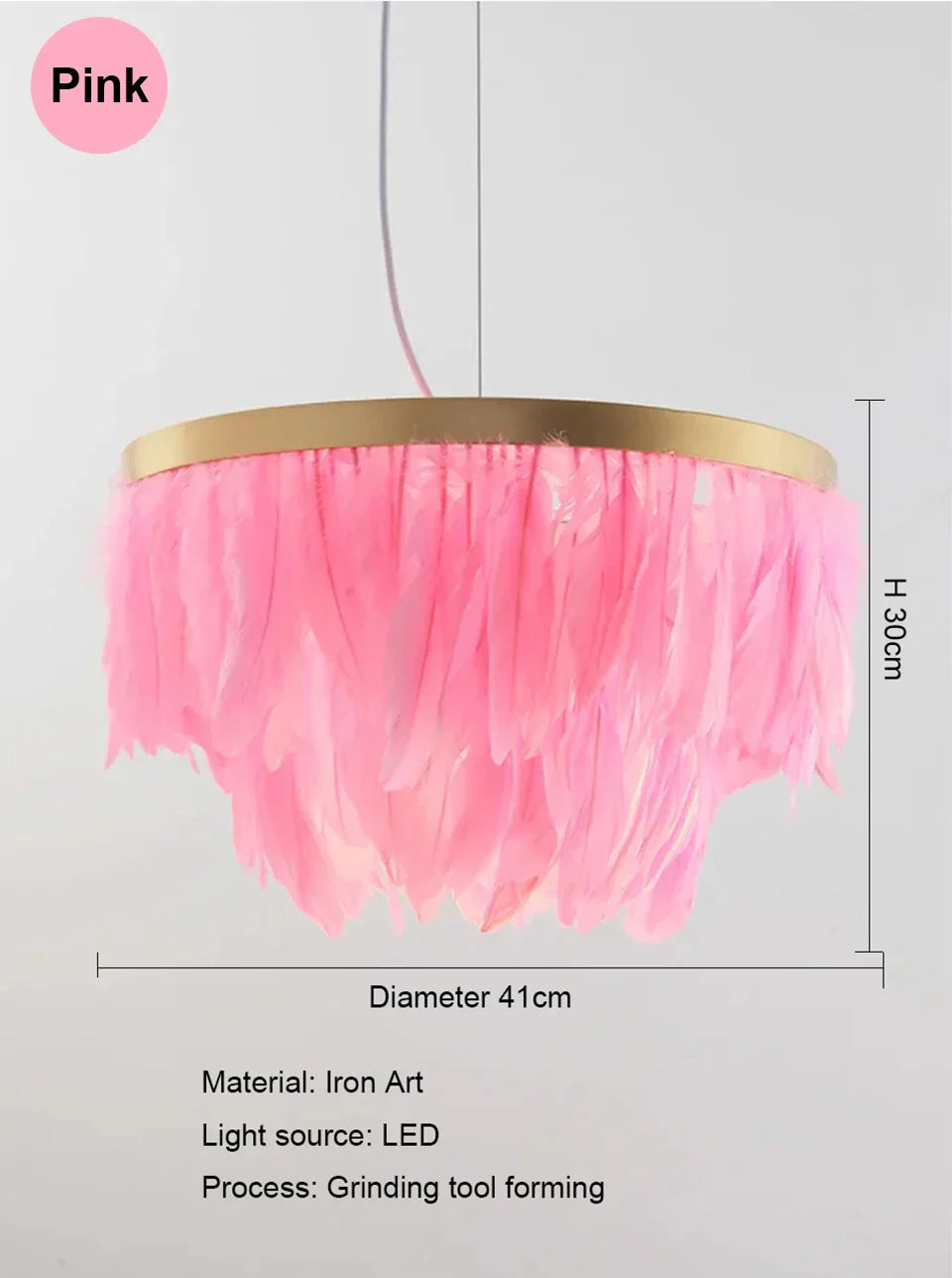 Nordic Feather Circle Chandelier for Marriage Bedroom and Home Decor Lighting