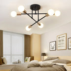 Sputnik Ceiling Chandelier: Modern Nordic Semi Flush Mount Lighting Fixture
