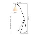 Scandinavian Retro Pleated Lampshade Floor Lamp for Living Room and Study Room
