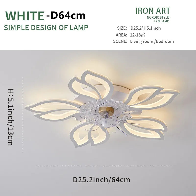 Smart LED Ceiling Fan Light - App Controlled, Silent, Adjustable Speed