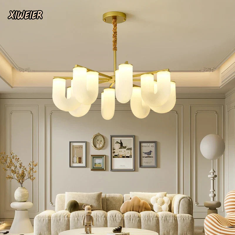 U-Shaped Milk White PE Pendant Lamp for Children's Bedroom and Living Room
