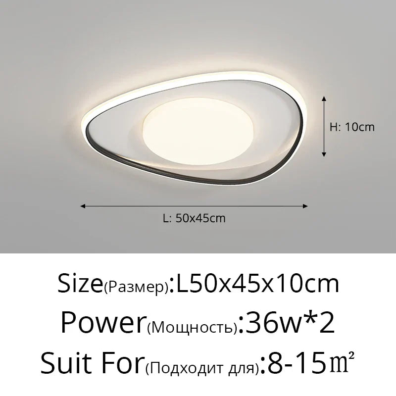 LED Ceiling Lights White Black Infinite Dimming Home Lighting Fixtures