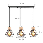 Industrial Wood Pendant Chandelier for Dinning Living Room Kitchen LED Fixture