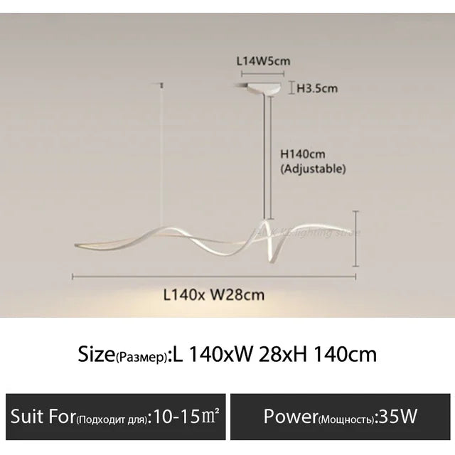 Aluminum LED Chandelier: Modern Dining Island Light for Stylish Indoor Decoration